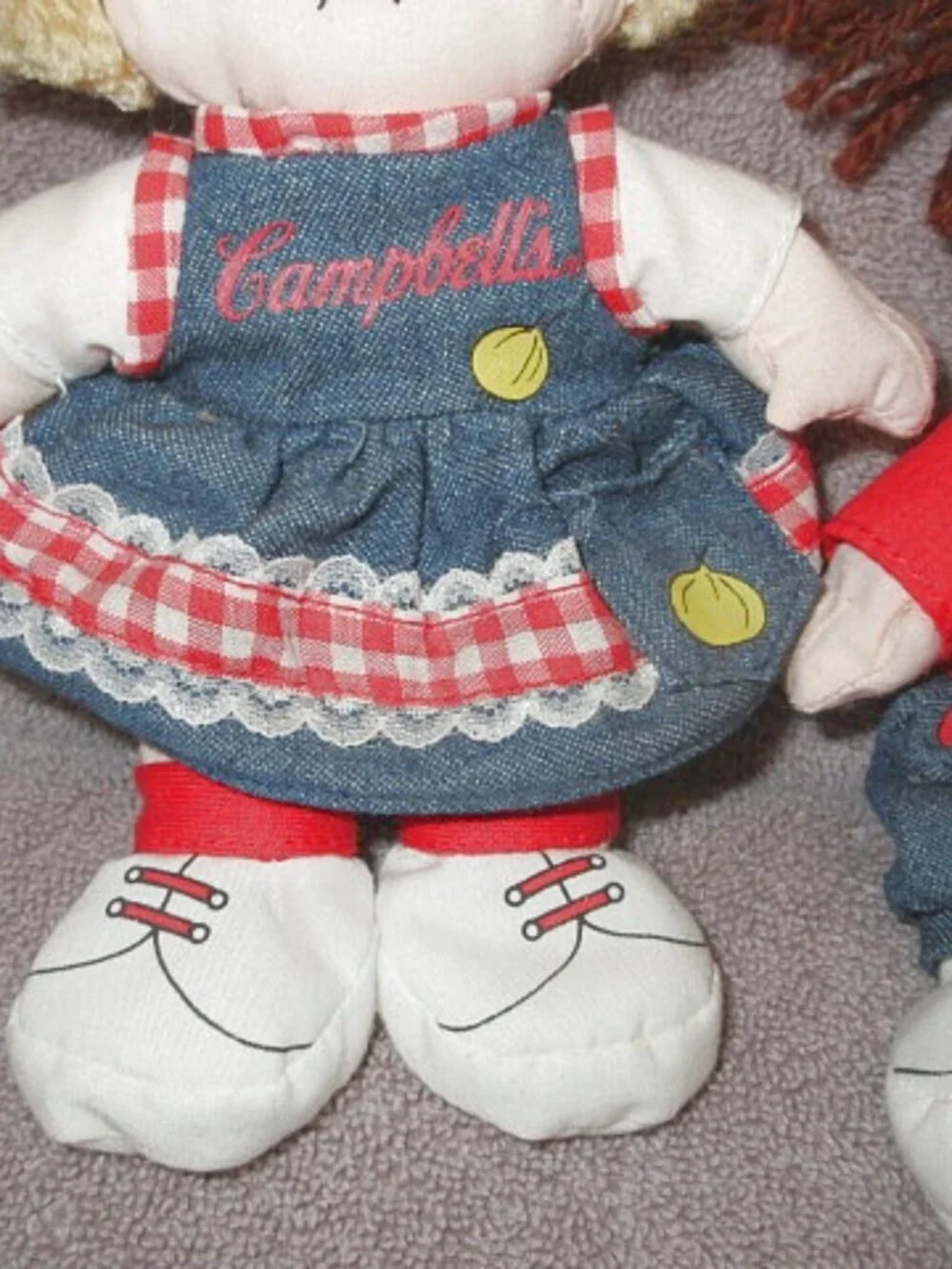 Vtg 90s Campbell's Soup Kids Dolls Set Of 2 Boy & Girl Countrycore Farm Kids 9